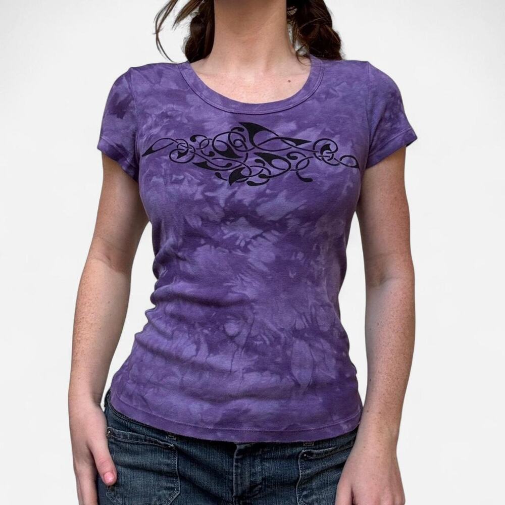Purple y2k tie dye tee